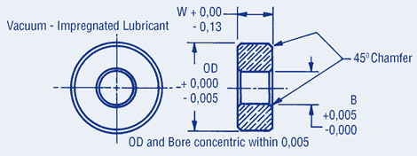 Oil Impregnated Bronze Bearing, Precision, Metric plain