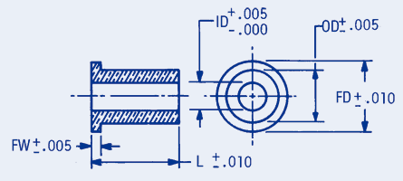 Teflon Bearing Flanged Inch