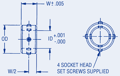 Set Screw Collars-Commercial,4 set screw style Inch/Metric