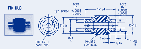 Flexible Coupling - Pin Hub