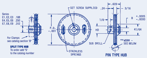 Anti-Backlash Worm Wheel Pin Hub 48 Pitch