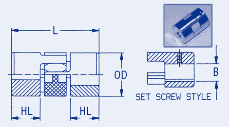 Variable Durometer Coupling Set Screw Style