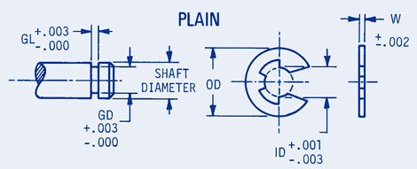 Retaining Rings, Plain Inch