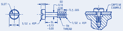 Captive Screw Slotted and Socket Head, Metric