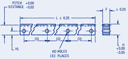 Racks, Machined Metric Rectangular with Mounting Holes