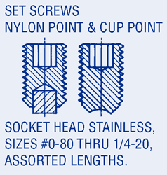 Fastener Assortment Kits-Set Screws Nylon and Cup Point