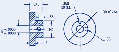 Stainless Steel, Pin Hub Blanks