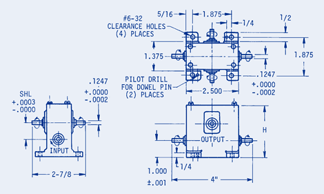 Worm & Wheel Boxes Precision, Light Duty 64 Pitch 1/8 Shaft