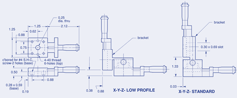 Linear Translation Stage Single &three Axis.50 & 13mm travel