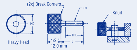 Knurled Thumb Screws-Heavy Head