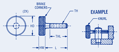 Knurled Thumb Screws Inch