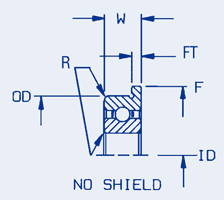 Precision Ball Bearings, Inch, Abec 1, flanged, no shield