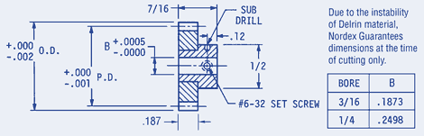 Spur Gears-Hub Style, Delrin® /st.st. hub 32 Pitch