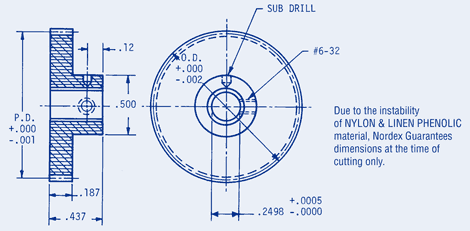 Spur Gear-Hub Style Non Metalic 32 Pitch