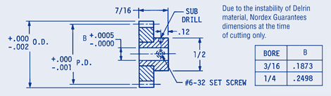 Spur Gear-Hub Style, Delrin® 72 Pitch