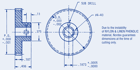 Spur Gear-Pin Hub Non Metallic 72 Pitch