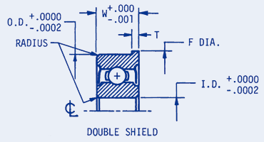 Precision Ball Bearings, Inch, Abec 7, flanged, shielded