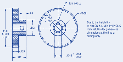 Spur Gear-Pin Hub Non Metalic 96 pitch