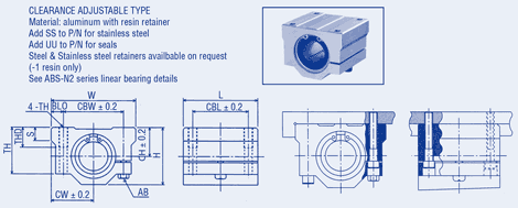 Housing Clearance Adjustable Type, Metric