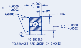 Precision Ball Bearings, Metric, Abec 7, Flanged,  no shield