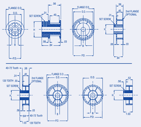 Timing Belt Pulleys - Nylon Series 3mm Pitch GT