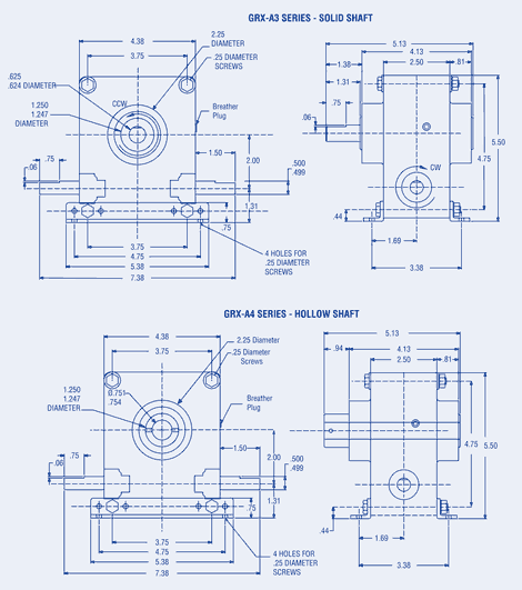 Worm Gear Speed Reducer - Ball Bearing Style