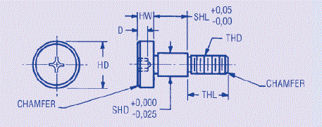 Phillips Head Shoulder Screw, Metric